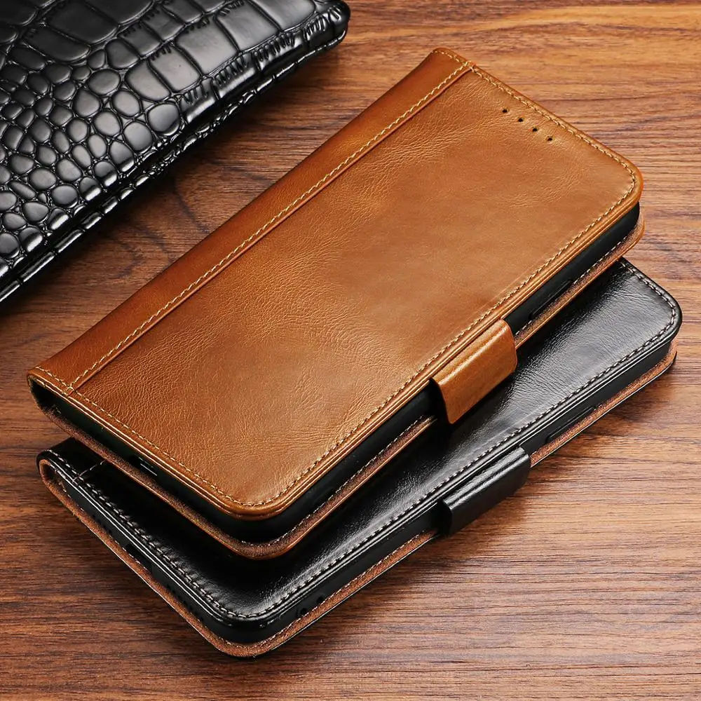 

Genuine Leather Wallet Case For iPhone 11 Pro Max Xs Max Xr X 8 7 6s Plus Vintage Flip Folio Stand View Kickstand with ID Credit Card Pockets