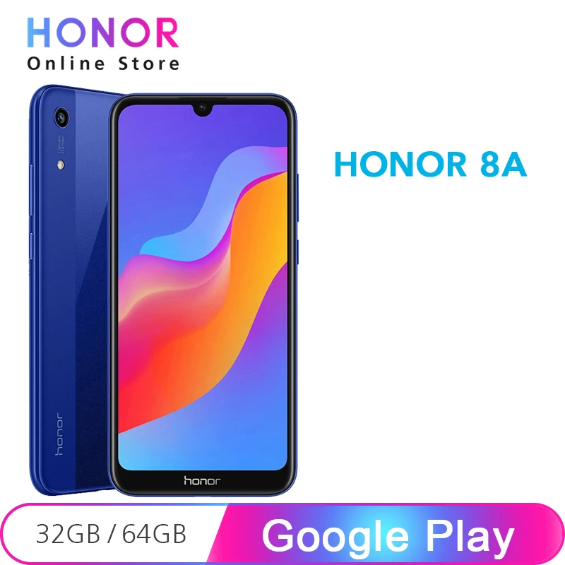 Honor 8A 32 ГБ/64 Гб 8 A смартфон 6 09 &quotдисплей росы MT6765 Восьмиядерный Google Play Android 9 камера