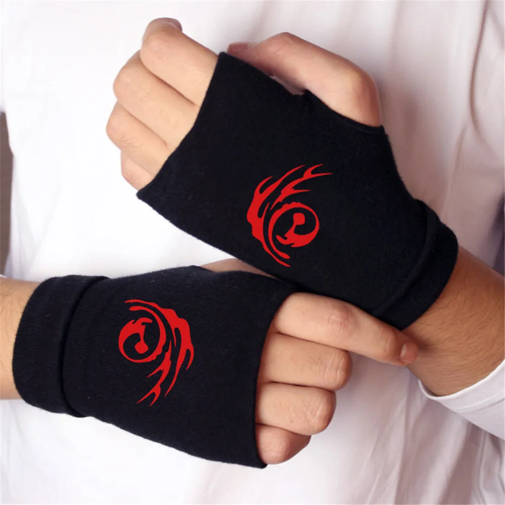 Аниме атака на Титанов Madara cat Finger Хлопковые вязаные наручные перчатки варежки для влюбленных аниме аксессуары косплей перчатки без пальцев - Цвет: Пурпурный