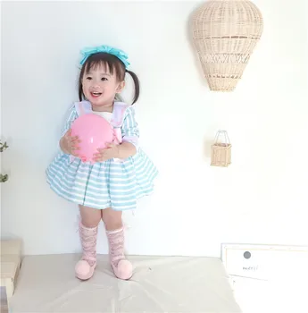 

Baby Girl Spring Summer Vintage Princess Dress for Girl Birthday Easter Casual Cotton Dress