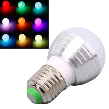 

E27 16 Change Color Flash Light Bulb Lamp 3W RGB Led Light Spotlight IR Remote