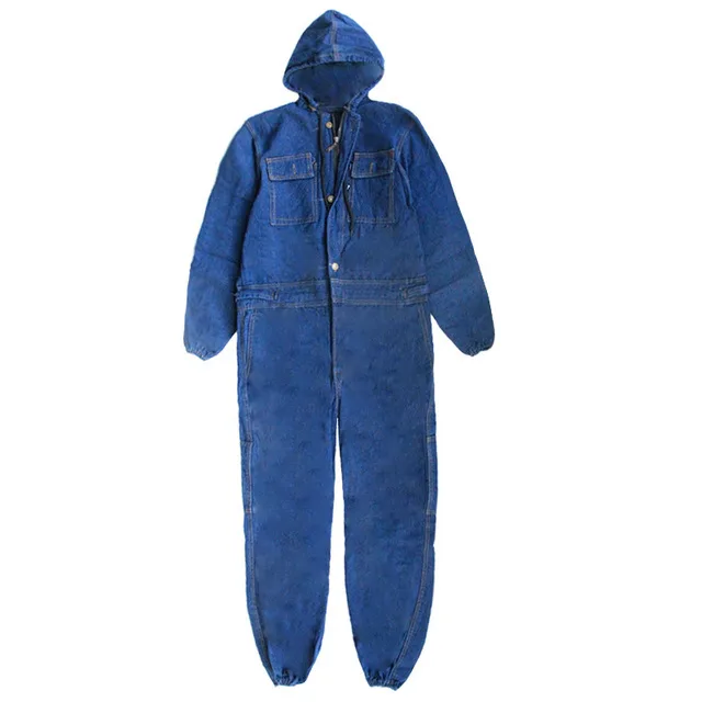 Большие размеры для 6XL зимние мужские джинсовые Рабочие комбинезоны Мужская Рабочая одежда униформа одежда с капюшоном Комбинезоны для работника Ремонтника - Цвет: 0A