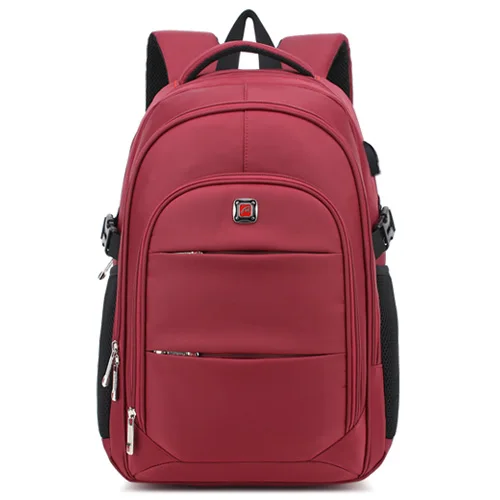red AUGUR, мужские рюкзаки, 17 дюймов, для ноутбука, USB, водонепроницаемый, рюкзак, дорожная сумка, Оксфорд, для женщин, для студентов, Снова в школу, сумки для подростков - Цвет: red