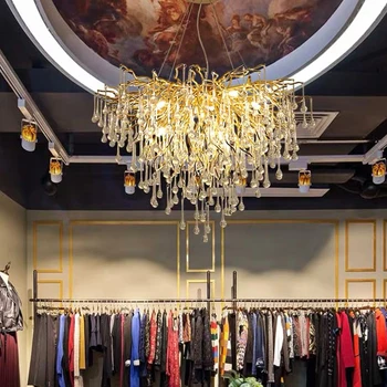 

Postmodern Crystal Living Room Luxury LED Chandelier Restaurant hanging lamp Clothing Store Villa Bedroom Chandelier lighting