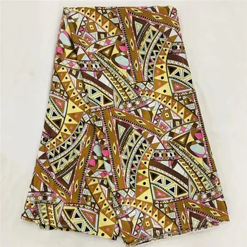

Satin fabric soft silk fabric African material Ankara prints high quality for women dress 5yard/lot XM041753