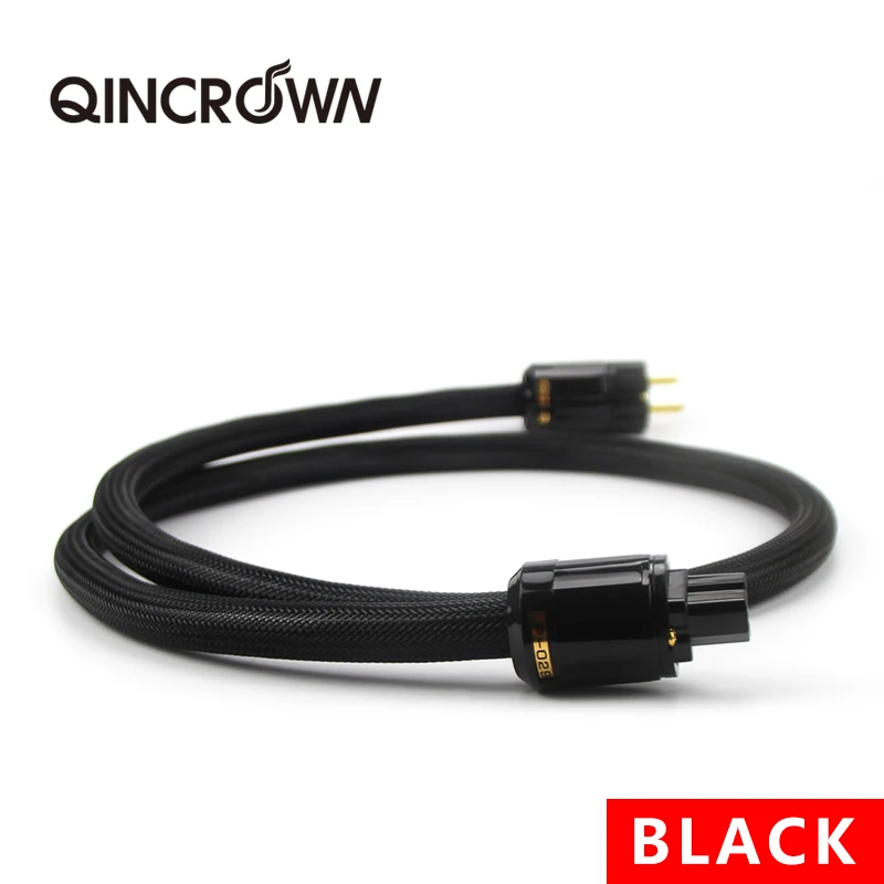 black Усилитель Аудио для alta gama XSSH Hifi OFC cobre puro Shuko EU+ IEC AC hembra chapado en oro кабель - Цвет: black