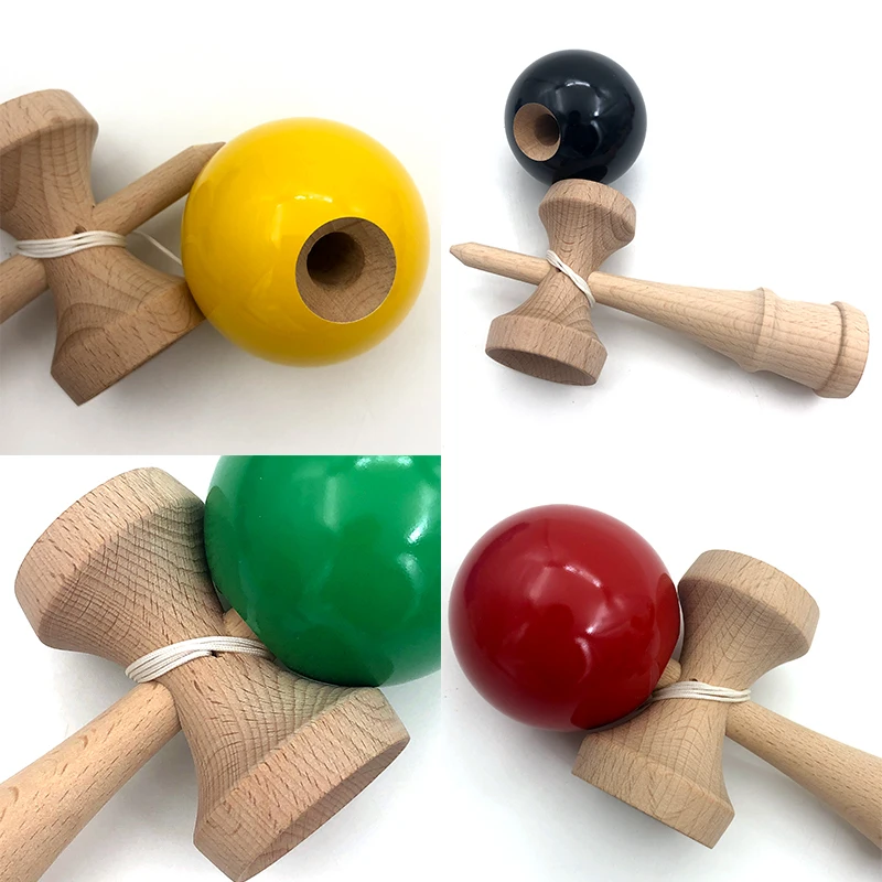 18 см, профессиональные деревянные игрушки Kendama, одноцветные, искусственная краска, умелый шар для жонглирования, антистресс, Спорт на открытом воздухе для детей и взрослых