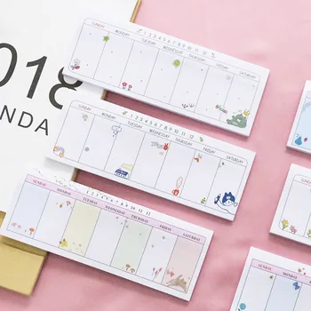 

2019 Korean Mini Weekly Plan Planner Stickers Memo Pad Cute Animal Floral Sticky Note Agenda Stationery Office School Supplies