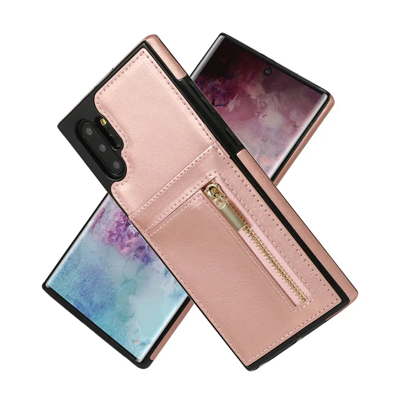 Кожаный мягкий чехол на молнии для карт Note10pro, чехол-кошелек для Samsung Galaxy S10 E S9 S8 Plus S7 Edge Note 8 9 10, чехол для телефона
