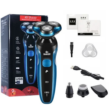 

Multifunctional 4 in1 Men Razor Waterproof Rotary Shaver Beard Trimmer Rechargeable Grooming Kit For Men Beard USB Recharge
