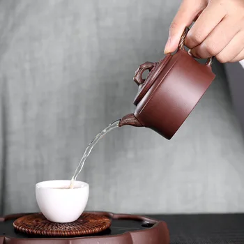 

Yixing undressed teapot ore plum purple clay kettle kung fu drinkware