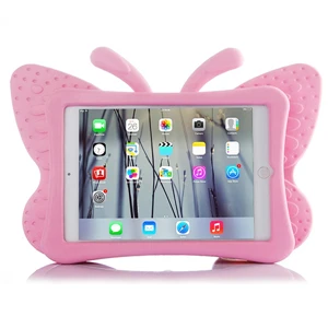 GUKEEDIANZI EVA Ударопрочный Мягкий чехол для Apple ipad 5/ipad Air 1 мультфильм 3D Бабочка Стенд планшет дети Безопасный защитный чехол - Цвет: fen hong