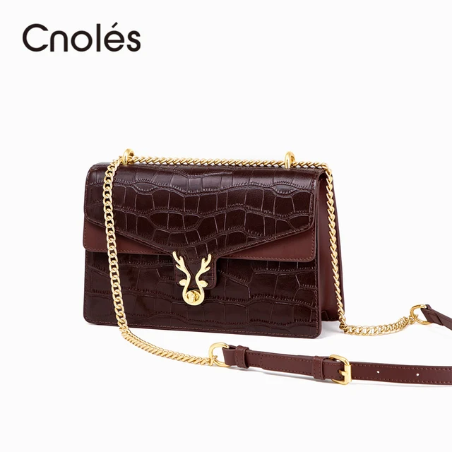 Cnoles Luxury Crocodile Semicircle Crossbody Handbags 1