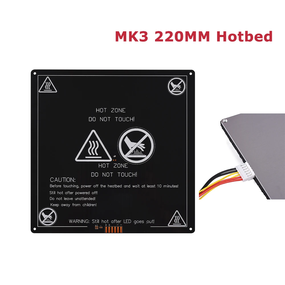 MK3 Подогреваемая панель 220*220*3 мм 12 В алюминиевая плита горячая с кабелем детали