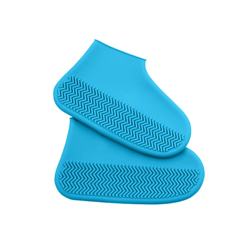 Водонепроницаемые бахилы силиконовый материал унисекс обувь протекторы резиновые сапоги для внутреннего наружного дождливого дня - Цвет: Синий