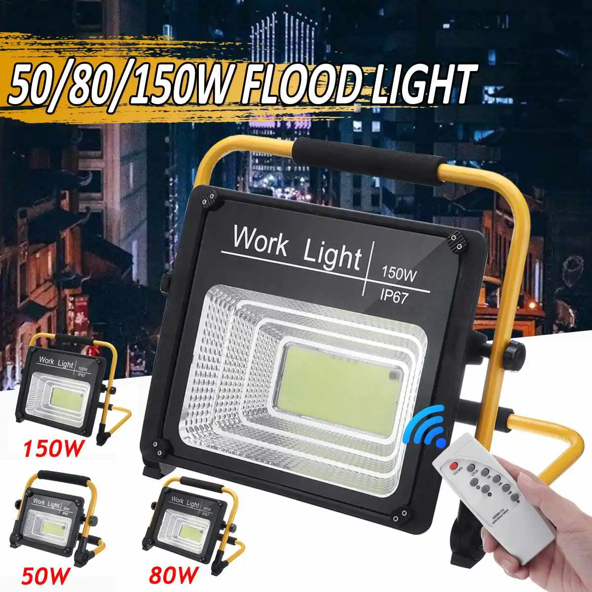

LED Flood Light 50/80/150W IP67 Waterproof floodlight Outdoor Super Bright Solar Charging Security Lights Landscape Wall Lights