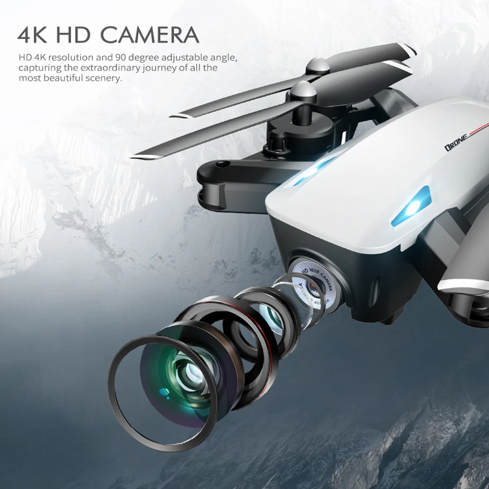 RS537 радиоуправляемые дроны Квадрокоптер с 4K камерами WiFi складные дроны Двойные камеры оптический Летающий вертолет дроны Вертолет игрушка