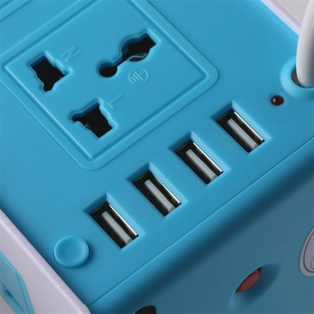 ABS+ Fireproof 8 Outlet 4 USB Power Surge Protector Tower Strip Vertical Power Cord Desktop Socket US/UK/EU Plug JW-501
