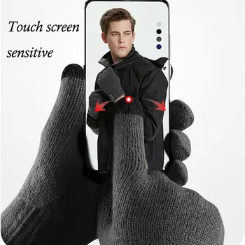 

Hirigin Winter Men Women Touch Screen Gloves Warm Windproof Knitted Outdoor Sport Driving Gloves