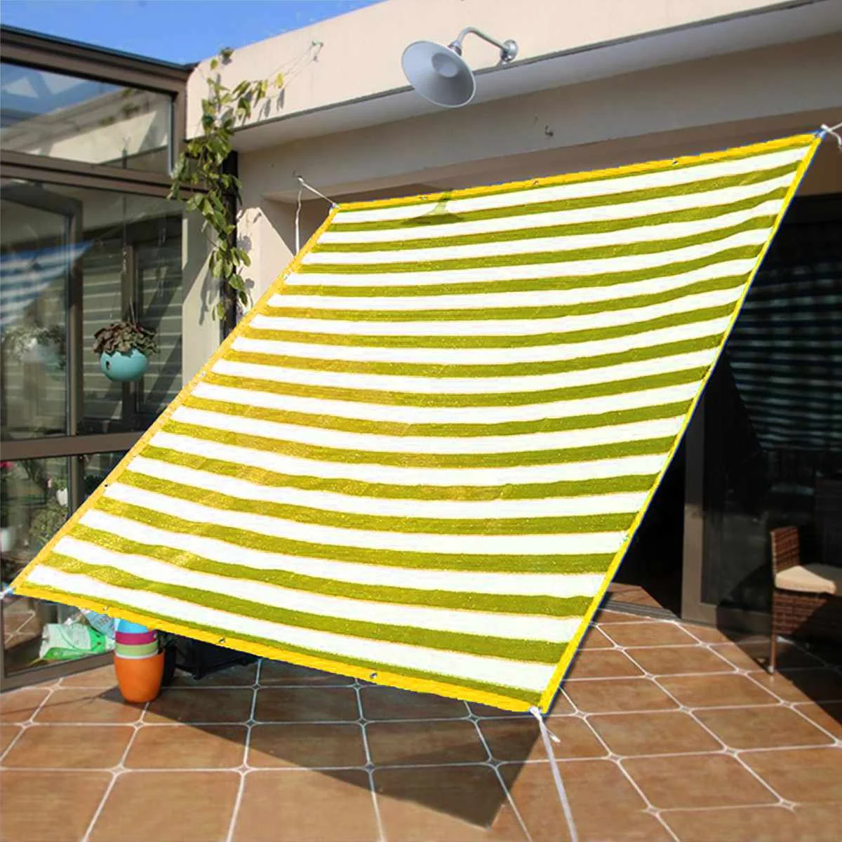 

2x3m 100GSM HDPE Rectangle Sun Shade Sail Anti-UV Outdoor Patio Garden Tent Sunshade With 5m Rope