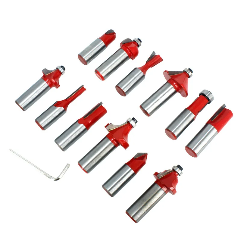 

12/15PCS Wood Milling Cutter Shank router bits Set cnc cutter milling cutters for wood Woodworking Floor Engraving Cutting tool