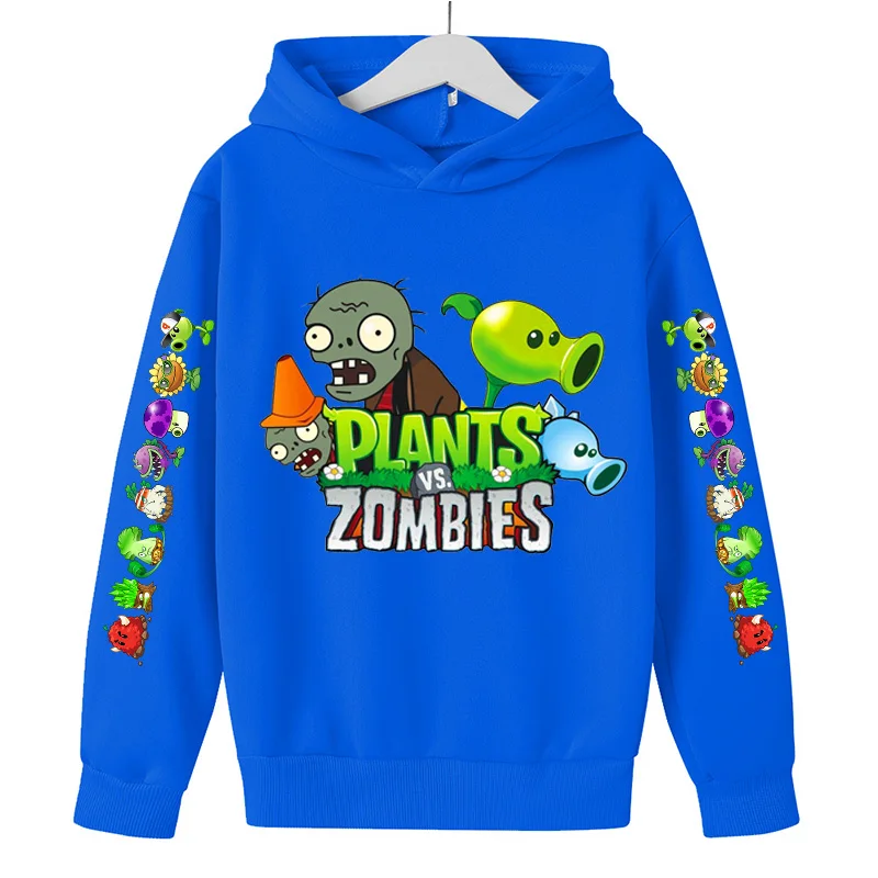 Children's Hoodie Game Plant vs Zombie Figure Toddler Sweatshirt High Quality Comfortable Fabric Spring  Autumn 4T-14T Fashion child hoodie vest