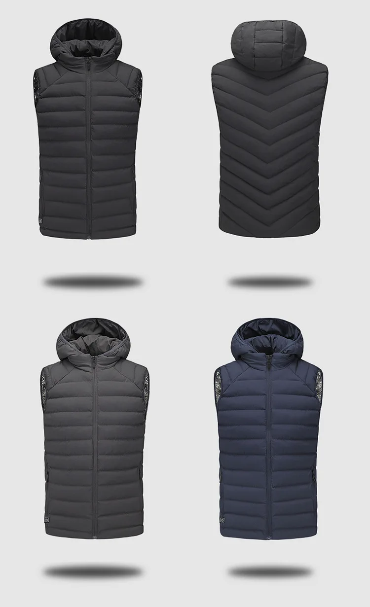 Перекрестный умный самонагревающийся жилет для мужчин, зимний уличный спортивный мужской жилет с капюшоном, заряжаемая одежда, импортные товары