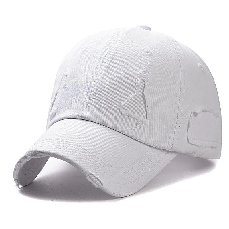 baseball cap Trendy Streetwear Hip Hop Worn Hole Face Cap For Women Men Orange Purple Letter Summer Snapback Cap