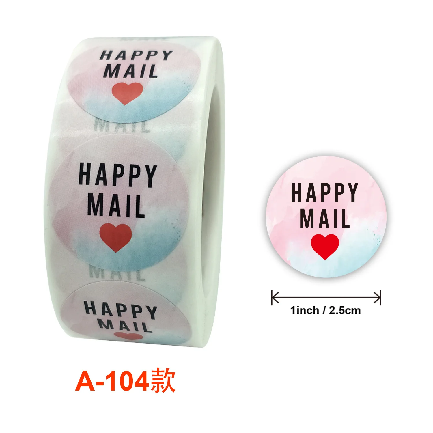 500Pcs/Roll Round Happy Mail Stickers Cute Package Labels 1'' Envelope With Heart For Small Business Post Store Owners Crafts - AliExpress Home & ...