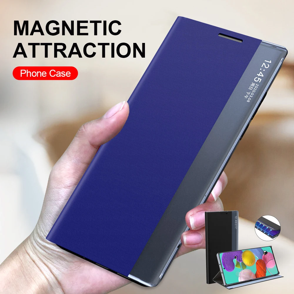 Умный кожаный флип-чехол для samsung galaxy a51 a71 a21s a31 a10 a20 a30 a40 a50 a70 s Магнитный