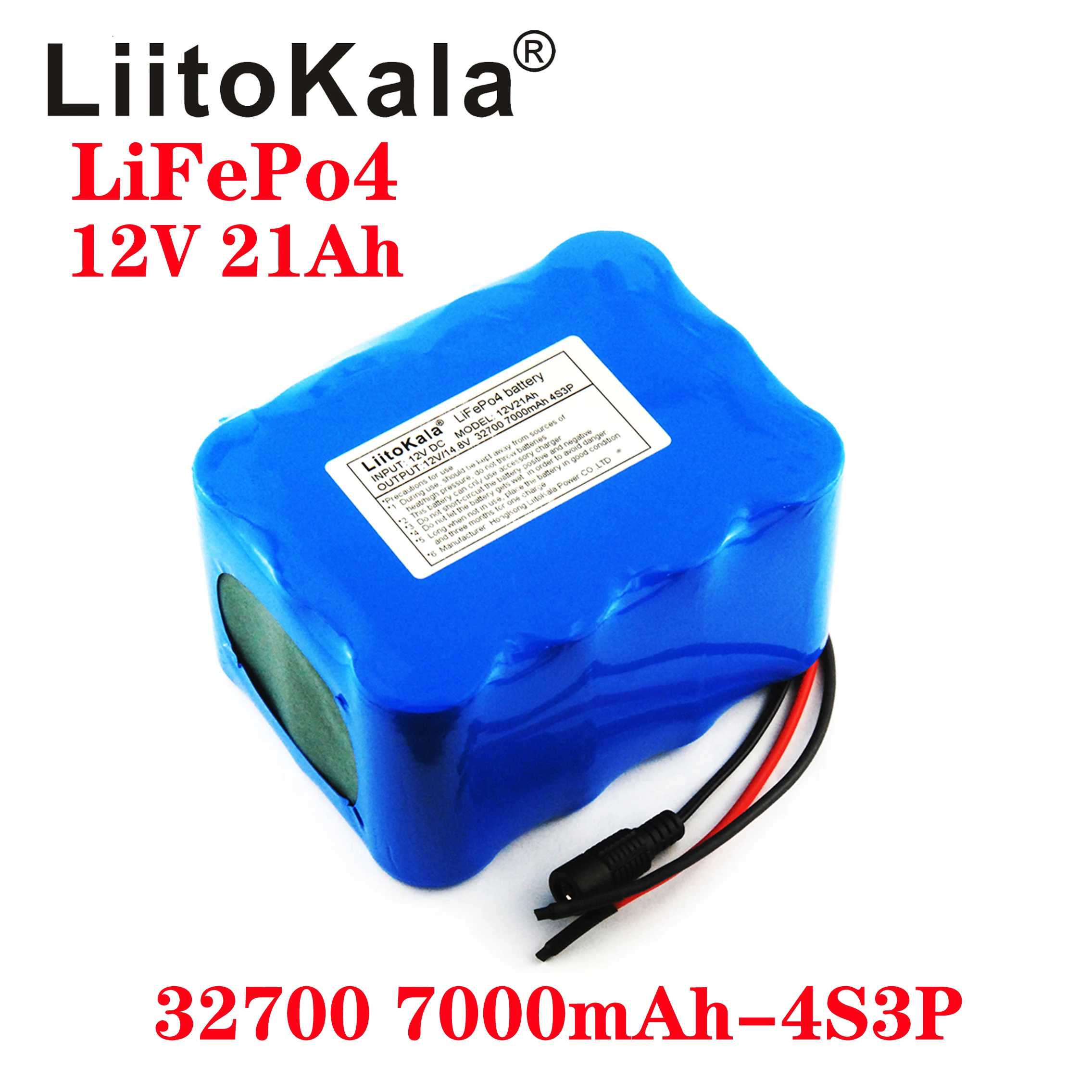 Liitokala 32700 Lifepo4 Bateria 4s3p 12.8v 21ah com 4s 20a Máximo 60a Equilibrada Bms para Barco Elétrico de Energia Ininterrupta - Image 3
