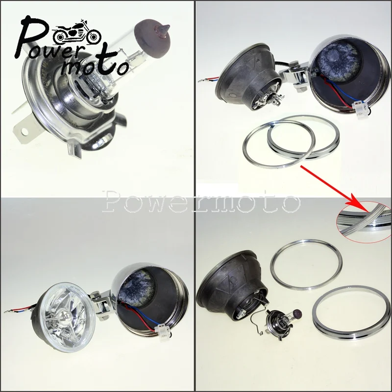 Cafe Racer пуля фара H4 12V 60/55 Вт HI/LO луч ходовой огонь для Honda Shadow VTX Kawasaki VN Suzuki M109R измельчитель