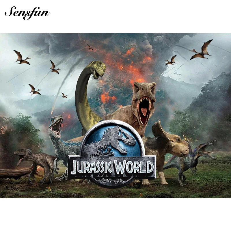 zoom lens Sensfun Jurassic World Theme Backdrops Customized Kids Name Photo Background Dinosaur Birthday Banner Photography Studio Props lens cleaning kit Photo Studio Supplies