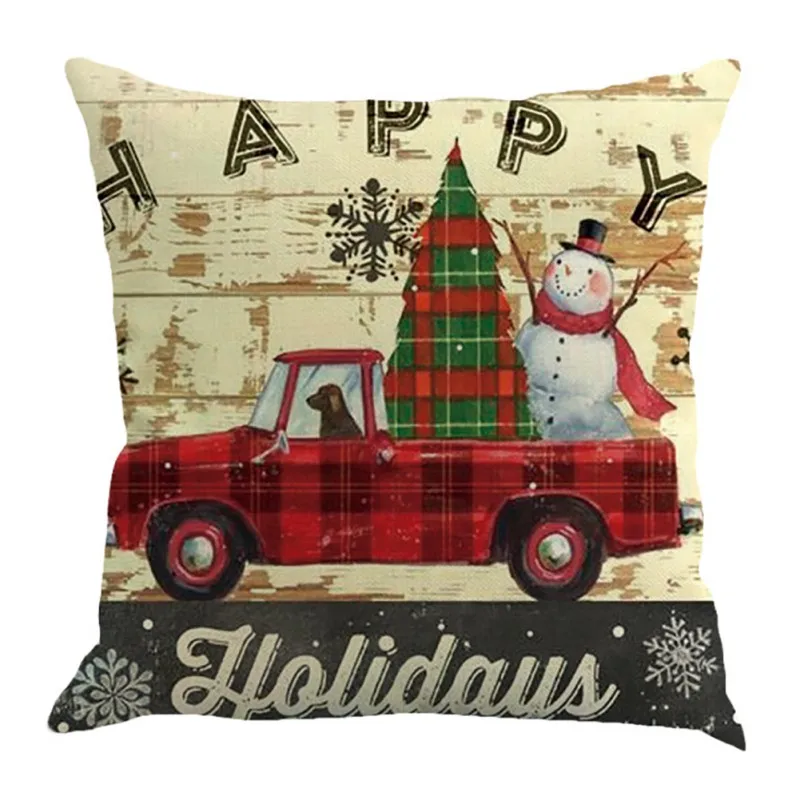 8 Merry Christmas Pillowcase For Decorative Home Throw Pillow Cover Case Green Trees Gift Pillow Cover Home Hotel Living Room x - Цвет: 8