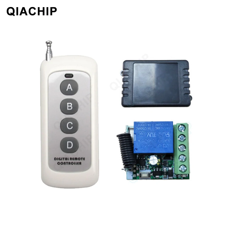 QIACHIP 433.92Mhz Universal Wireless RF Remote Control Switch DC 12V 1CH Relay Receiver Module &amp Transmitter Light | Электроника