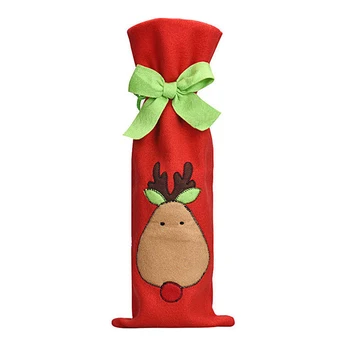 

Christmas Decoration Wine Bag Dinner Table Christmas Supplies, Red Elk
