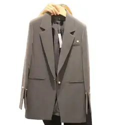 Черный блейзер Femme женский маленький костюм куртка Blaser 2019 осенний Блейзер Кардиган Пальто Верхняя одежда Chaqueta Mujer блейзеры для офиса r1776