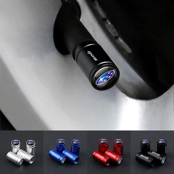 

Car styling 4PCS Car Badge Wheel Tire Valve Cap Tyre Dust Cap For SUBARU LEGACY Forester Outback Impreza STI Car Accessories