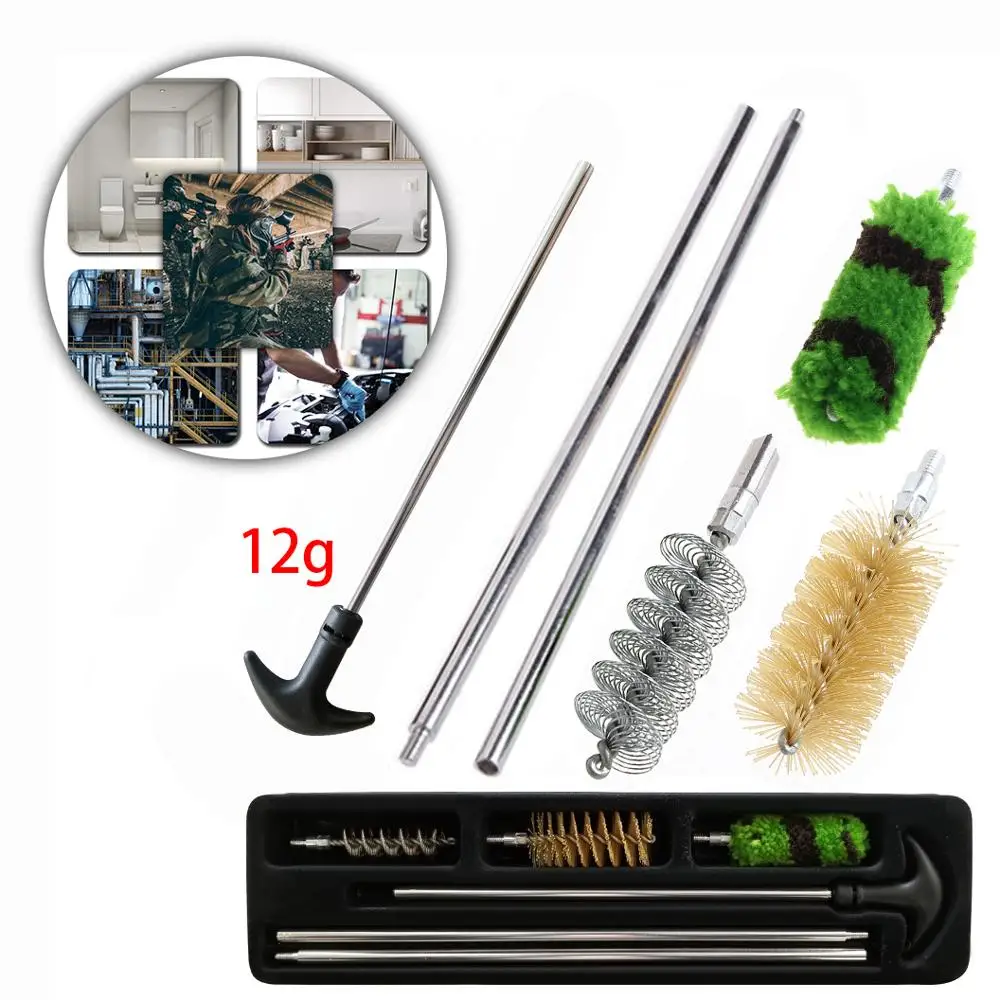 

6Pcs/set Gun Cleaning Tool Rod Brush Cleaning Kit Aluminum Hunting Accessories For 12 GA Gauge Gun Hunting Rifle