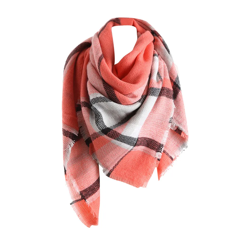 KANCOOLD шарф, модный клетчатый Британский шарф, кашемировый теплый женский шарф, шаль, длинная шаль, осенне-зимняя мягкая накидка, палантин,, шарф - Цвет: WR