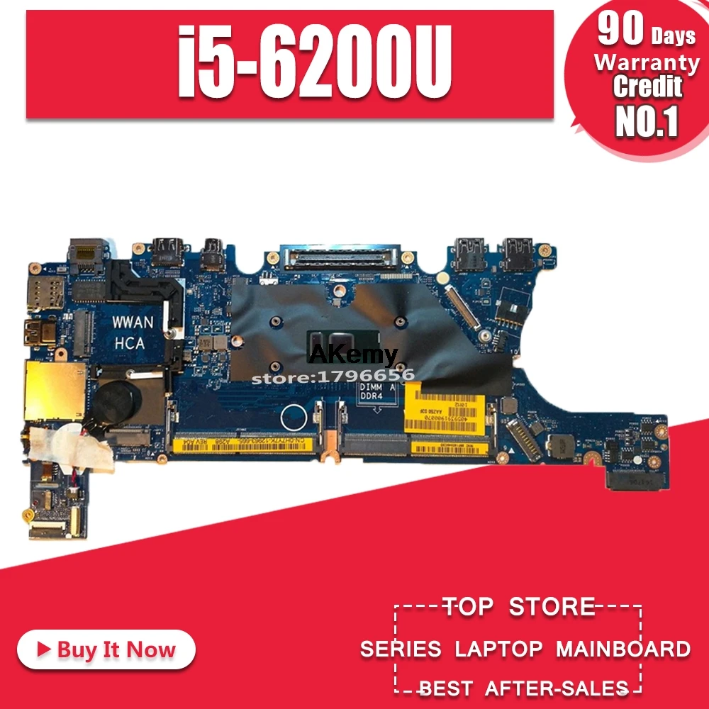 

Laptop Motherboard CN-00DTF3 For Dell Latitude E7270 Motherboard 00DTF3 0DTF3 i5-6200U 2.3 GHz AAZ50 LA-C451P Working