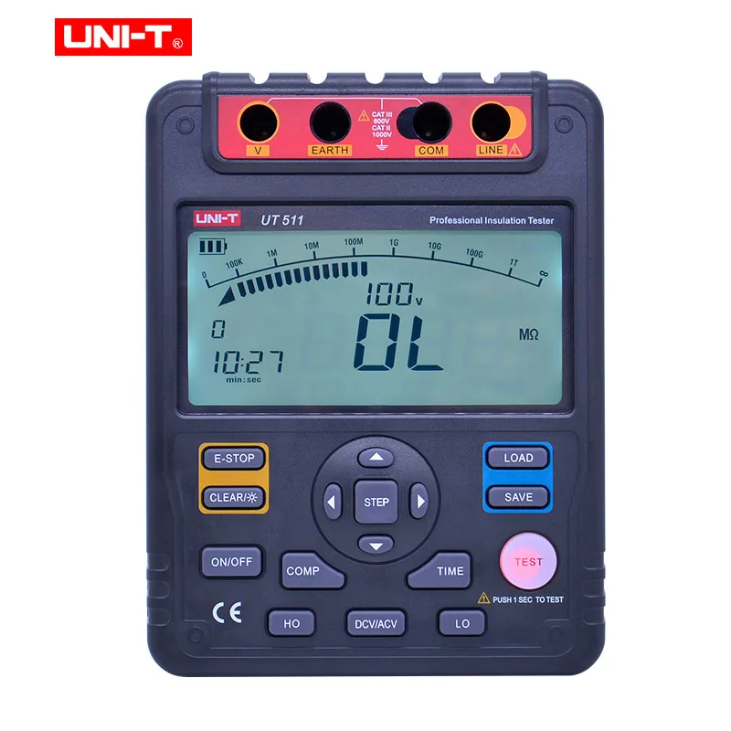 UNI-T UT511 1000 в 10 Ом цифровой фотометр Мегаомметр Низкий омметр Омметр вольтметр
