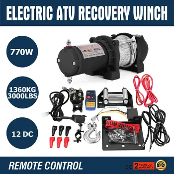 

3000LB 12V Electric Winch With Wireless Remote Trailer 4X4 Truck Boat Atv SUV