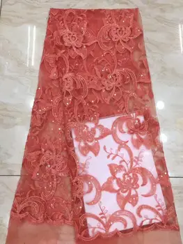 

Sequin style embroidery French Tulle lace fabric, wholesale price African Sequin lace fabric FD-1025