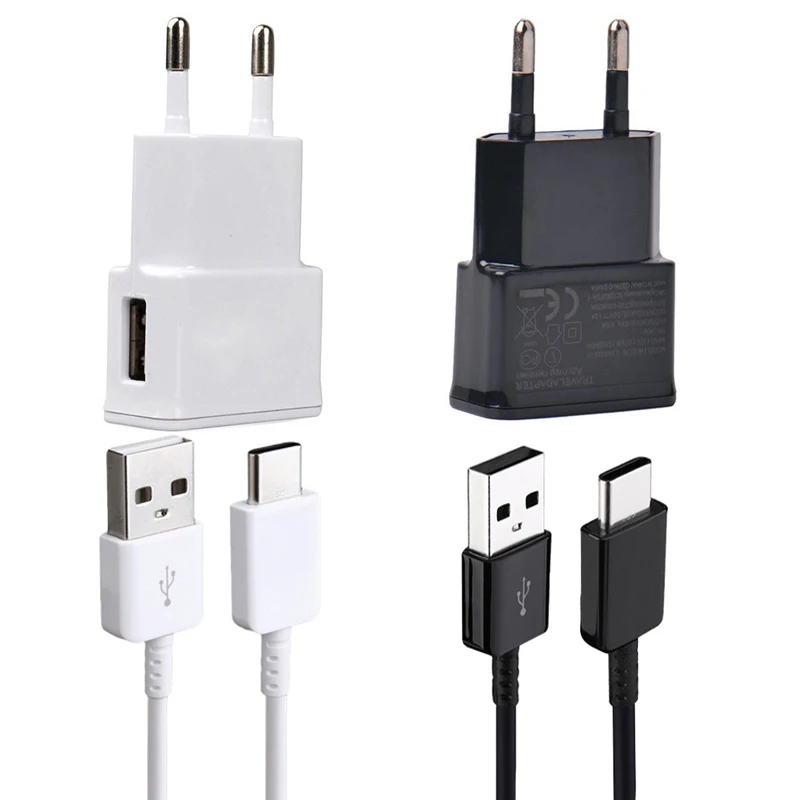 

USB Type C Cable For Samsung S9+ A50 A70 Fast Charging Data Cable For Huawei Mate 20 Pro Xiaomi 9 9T USB Type-C EU Plug Charger
