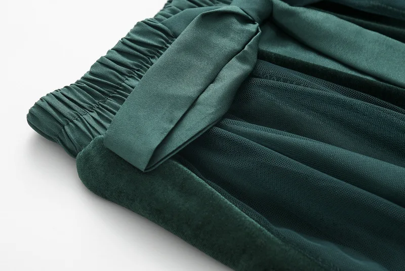 Осенне-зимняя новая стильная бархатная юбка-пачка в Корейском стиле юбка средней длины с высокой талией газовая юбка-пачка средней длины