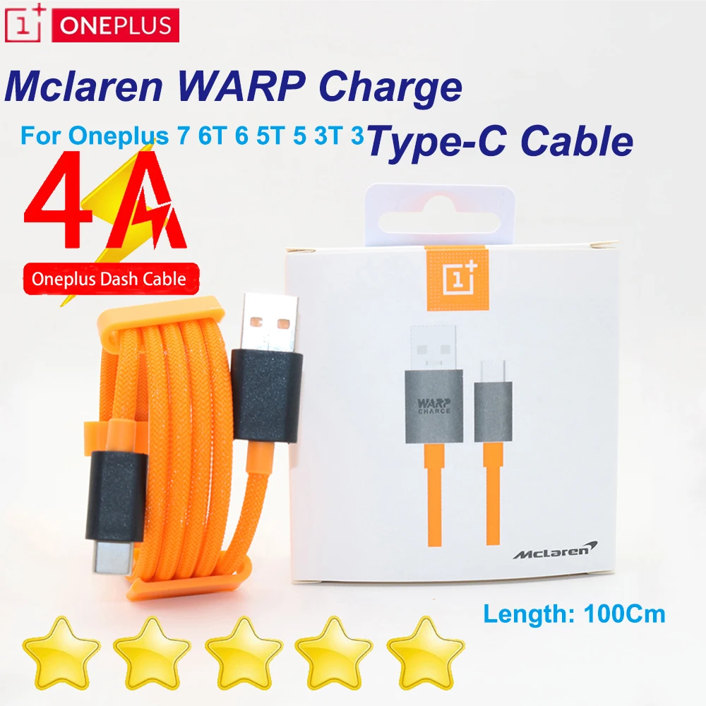 OnePlus 7 100% оригинальный кабель Dash Warp Charge настоящий mlaren 4A нейлоновый для быстрой
