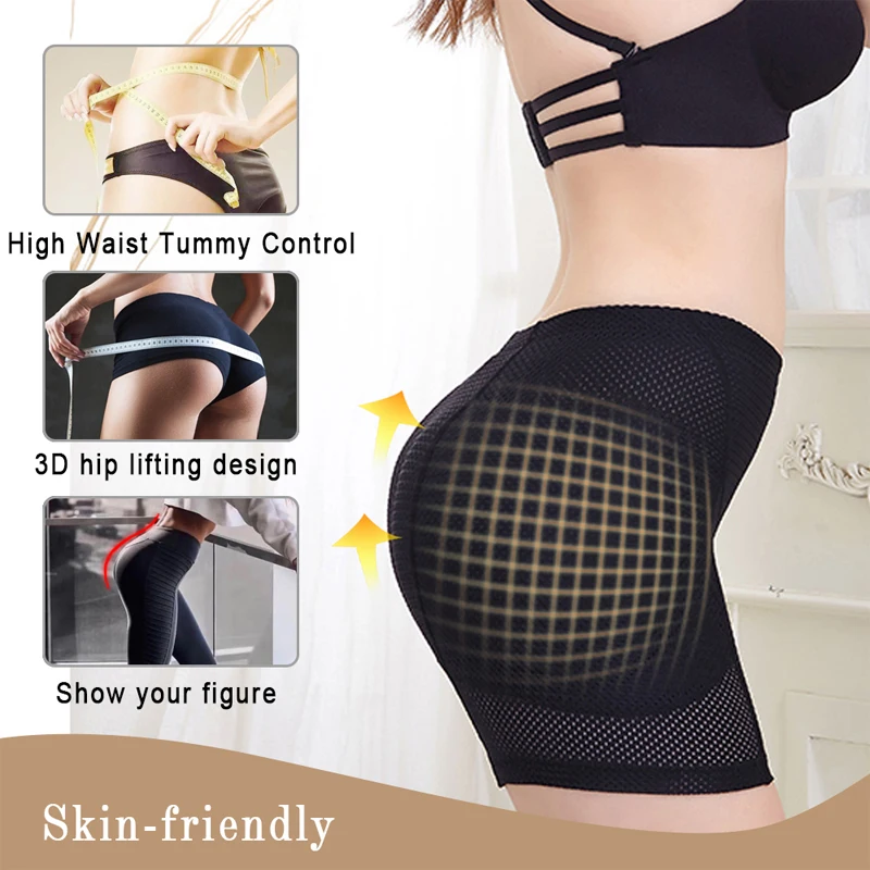 NINGMI Women Body Shaper Padded Panties Fake Ass Big Booty Butt Enhancer  Waist Trainer Seamless Hip Body Shapewear