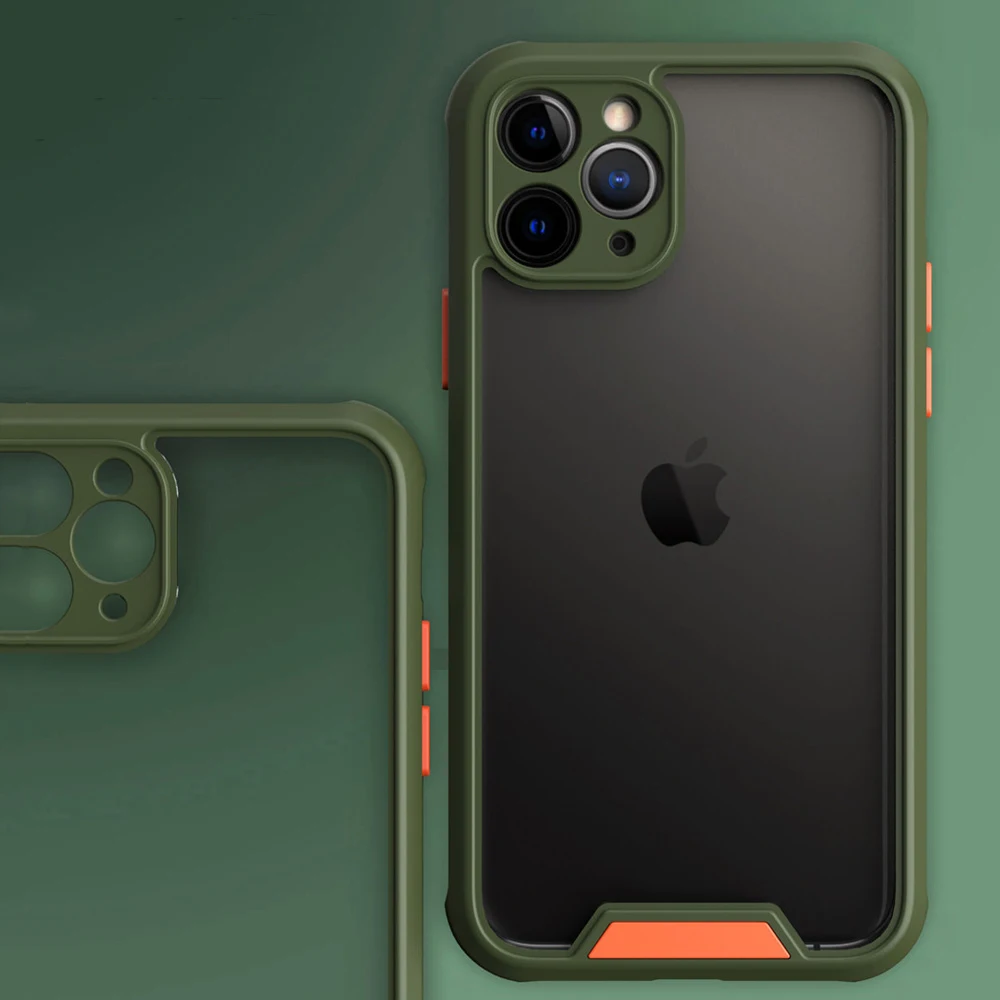 Противоударный чехол для телефона iPhone 12 11 Pro X XR XS Max 7 8 Plus SE2020 прозрачный жесткий