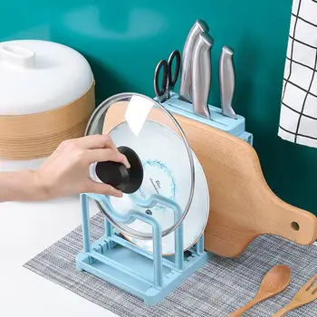 

Multi-function Pan And Lid Rack Cuterly Storage Rack Cutting Board Drain Holder Bakeware Organizer Kitchen Cabinet